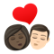 Kiss- Woman- Man- Dark Skin Tone- Light Skin Tone emoji on Emojione